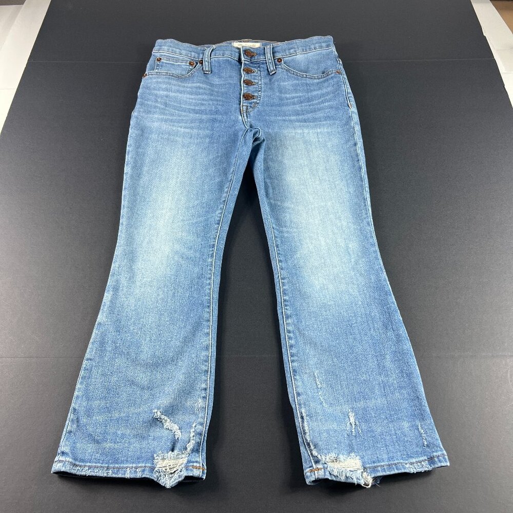 Madewell Jeans Women's Petite 28x22* Cali Demi Boot Cut Crop Blue Denim Tag 27P